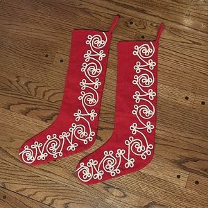 Crate and Barrel Christmas Stockings Set of 2